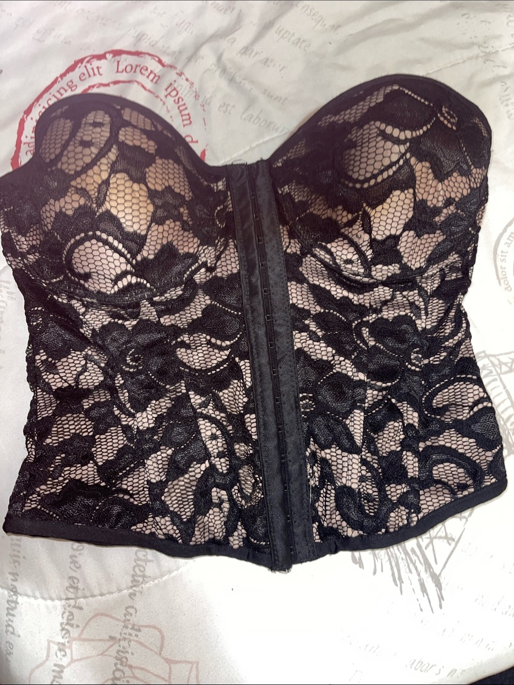 Rue21 Black Lace Strapless Bustier Bandeau
